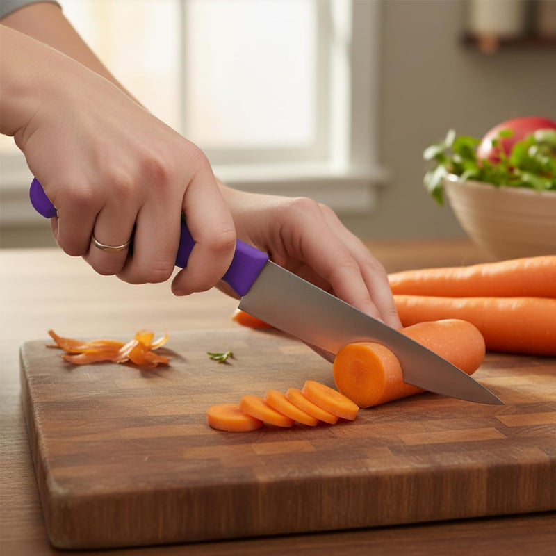 Kitchen master سكين شيف محترف من الفولاذ المقاوم للصدأ 6 بوصة (أرجواني) - Image 4